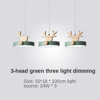 Valentina Suspension Rond Mignon Moderne Métal/Bois Vert/Noir Salle à manger