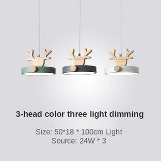 Valentina Suspension Rond Mignon Moderne Métal/Bois Vert/Noir Salle à manger