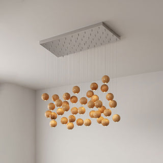 Wooden Orb Sphere Cluster Pendant Light-Neutral Decor