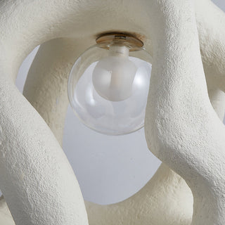 Avi Suspension Globe Moderne, Métal/Résine, Blanc/Noir, Bar/Salle de Séjour
