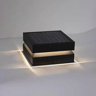 Ray Lampe de Poteau Rectangulaire Moderne, Métal, Noir, Cour
