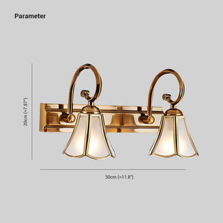 Ray Applique Murale Fleur Vintage LED Métal/Verre Or Salon/Salle de Bain
