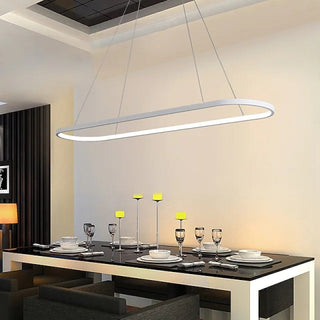 Arisha Suspension Ovale Moderne, Métal/Gel de Silice, Blanc/Noir/Or, Bar