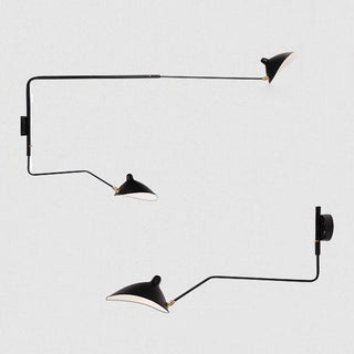 Arisha Simple LED Applique Murale Linéaire Industrielle 1/2 Lumières Métal Noir Salon/Chambre à Coucher