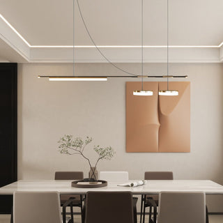 Arisha Longueur Moderne LED Suspension Noir Métal Salle À Manger
