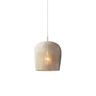 Ritta Suspension Cylindre Moderne, Metal/Rotin, Blanc/Noir, Salon