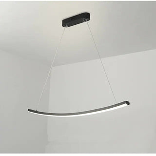 Arisha Suspension Linéaire Minimaliste, Aluminium/Gel de silice, Noir, Salon