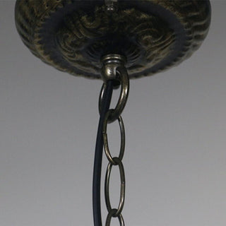 Tiffany Vintage Suspension Fleur Tachée Verre Chambre À Coucher