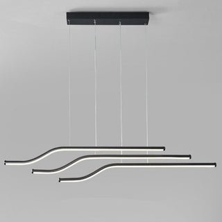 Arisha Lustre Linéaire Minimaliste, Metal/Gel de silice, Noir/Blanc, Chambre