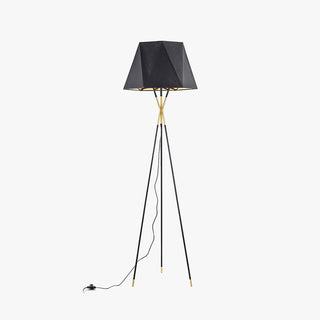 Mira Lampadaire Dôme Moderne, Métal/Tissu, Noir, Chambre