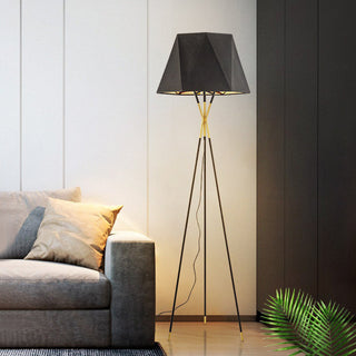 Mira Lampadaire Dôme Moderne, Métal/Tissu, Noir, Chambre