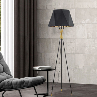 Mira Lampadaire Dôme Moderne, Métal/Tissu, Noir, Chambre