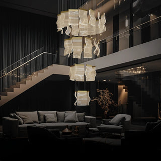 Kristy Moderne Or LED Lustre Métal Acrylique Chambre/Salon
