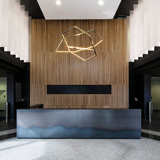 Ray Suspension Géométrique Contemporain, Métal, Doré, Salon/Chambre à Coucher