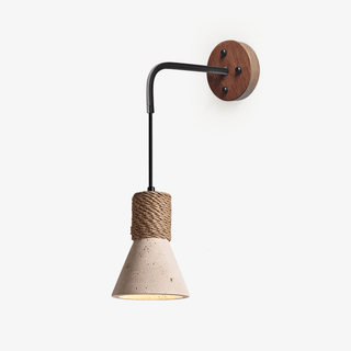 Rope Stone Cone Sconce-Neutral Decor