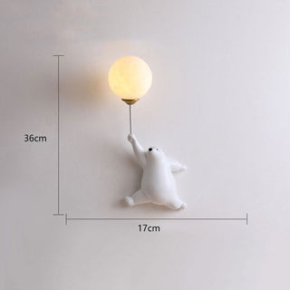 Evenel Bear Balloon Applique Murale Ours Ballon Moderne Animale. Blanc/Bleu/Rose. Salon-Luire
