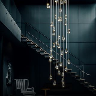 Kristy Luminaire Or Suspension Verre/Métal Pierres Chambre/Salon
