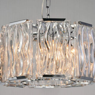 Kristy Lustre Rectangulaire Cristal, Métal/Cristal, Dégagé/Champagne, Salon