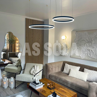 Zorin Suspension Anneau Moderne Métal Noir/Doré/Café Salon-Luire