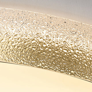 Arisha Plafonnier Rond Moderne, Cuivre/Verre, Doré, Salon