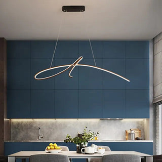 Arisha Suspension Linéaire Simple, Métal, Noir/Or, Salon