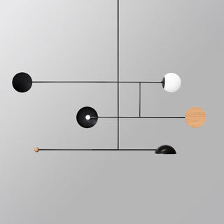 Arisha Minimaliste Suspension LED Ronde, Métal, Noir, Salon/Salle à Manger