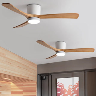 Ventilateur de plafond nordique en bois Ezra avec lumière