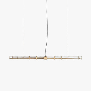 Ray Suspension Linéaire Moderne, Métal/Verre, Doré, Salon