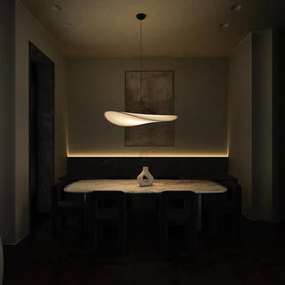Evelor Suspension Géométrique Moderne Soie Blanc Salon-Luire