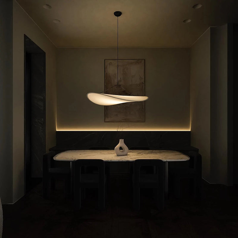 Evelor Suspension Géométrique Moderne Soie Blanc Salon-Cielum