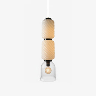 Textured Layered Glass Pendant Light-Neutral Decor