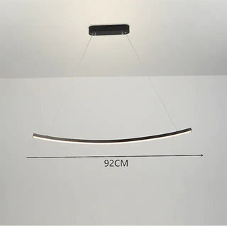 Arisha Suspension Linéaire Minimaliste, Aluminium/Gel de silice, Noir, Salon