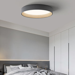 Arisha Plafonnier Rond Moderne, Métal/Acrylique, Blanc/Gris/Noir, Salon