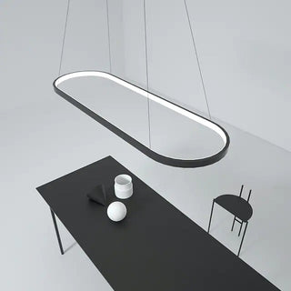 Arisha Suspension Ovale Moderne, Métal/Gel de Silice, Blanc/Noir/Or, Bar