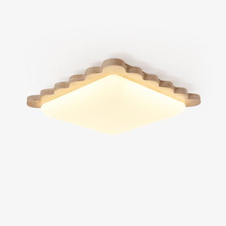 Travertine Scallop Edge Ceiling Light-Neutral Decor