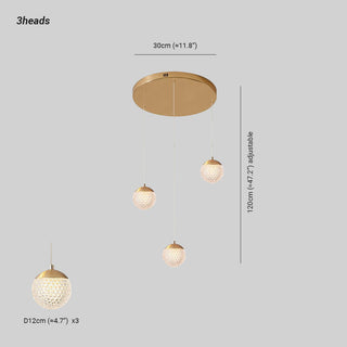 Arisha Luminaires Suspensions Multi/Bulle Moderne Métal/Acrylique Doré Chambre à Coucher