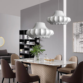 Ritta Design Italien Luminaires Suspensions Moderne Métal Soie Blanc Salle à Manger