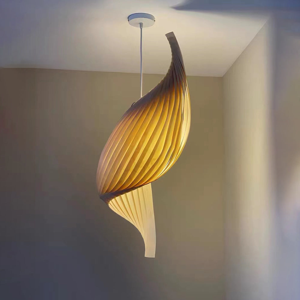 Muto Suspension Spirale Moderne, Metal/Bois, Bois, Salon