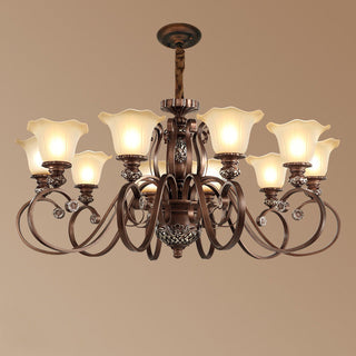 Arisha Rétro Fleur Suspension Métal Verre Salon Chambre à Coucher