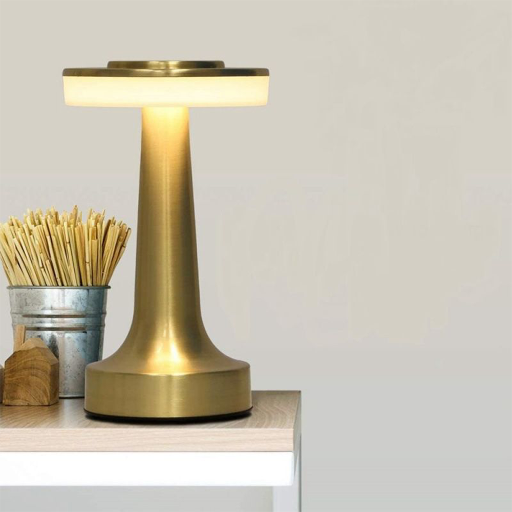 Mira Lampe de Table Champignon Moderne LED Métal/Acrylique Doré/Argent/Rose Rouge Salon