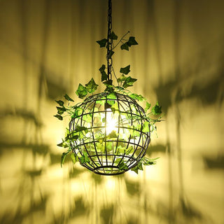 Norel Globe Art Deco LED Suspension Vert Métal Salle à Manger-Luire
