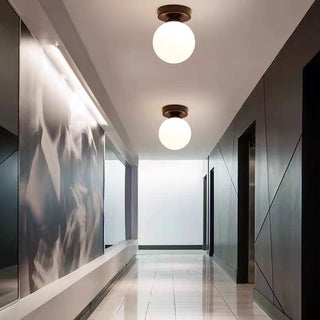 Valentina Bulle Moderne LED Plafonnier Noir/Doré Métal/Verre Chambre à coucher
