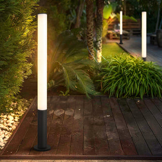Ray Lampe Extérieure au Sol Minimaliste, Métal/Acrylique, Noir/Blanc, Jardin