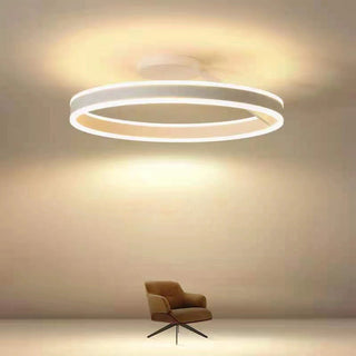 Arisha Plafonnier Rond Moderne, Métal/Acrylique, Noir/Blanc, Salon