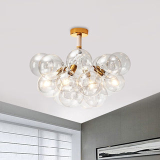 Valentina Moderne LED Plafonnier Doré/Chromé Verre Salle à manger
