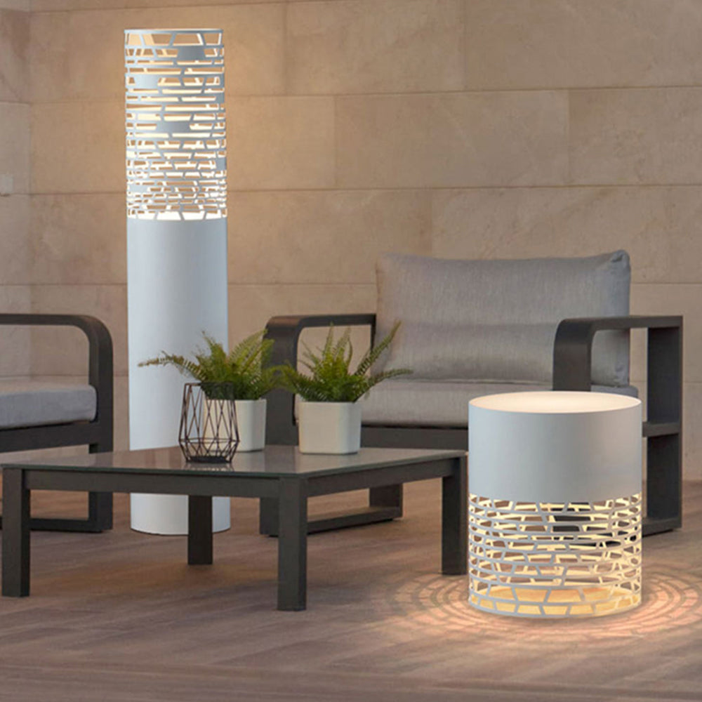 Ray Ronde  LED Lampe de Table Blanc Métal/Acrylique Extérieur Jardin