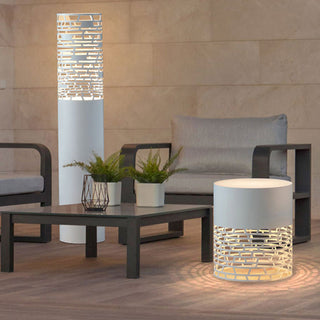 Ray Ronde  LED Lampe de Table Blanc Métal/Acrylique Extérieur Jardin