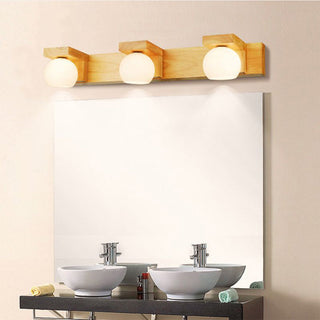 Muto Applique Murale Linéaire Moderen, Bois/Verre, Bûche, Salle de Bain