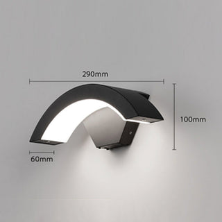 Lazen Applique Murale Capteur étanche Arc Modern Noir. Extérieur-Luire