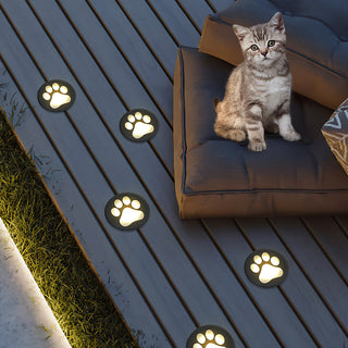 Aria Lampe Extérieure au Sol Patte de chat Moderne, Métal, Gris, Cour